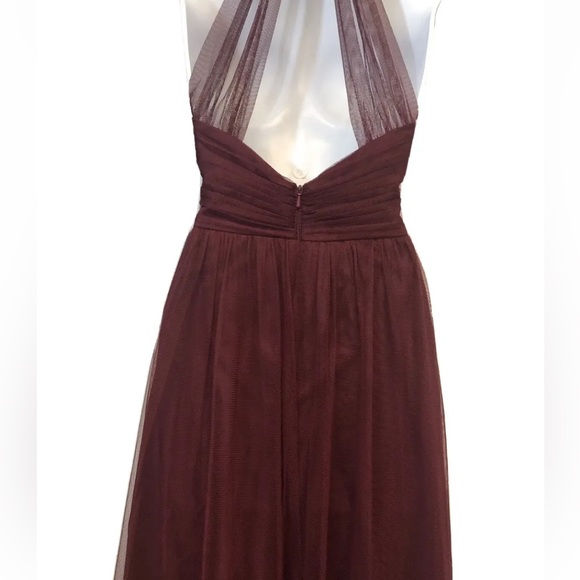 Women’s David’s Bridal Burgundy Halter Long Maxi Dress Size 8 - Picture 8 of 12